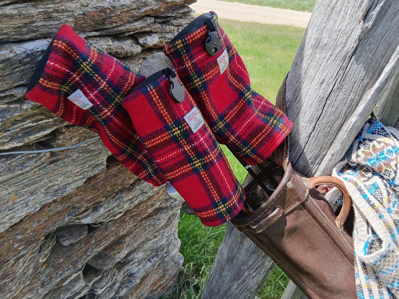 Harris Tweed® Golf Club Head Covers - Red Tartan