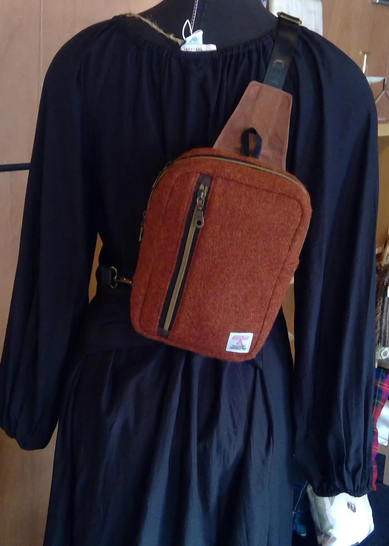 Harris Tweed® Sling Bag - Rusty Orange